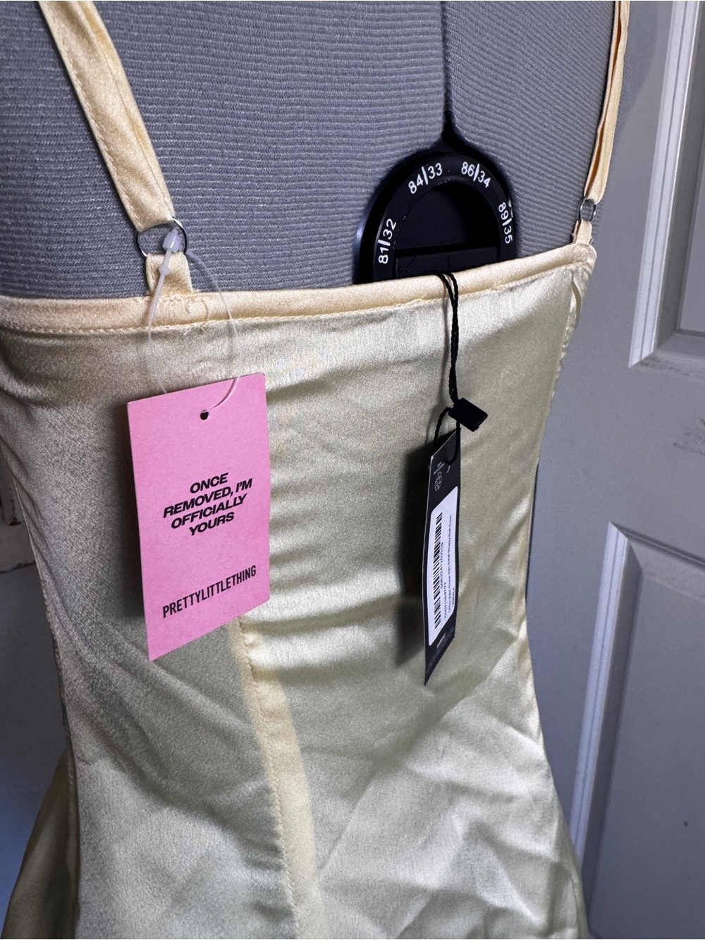 PrettyLittleThing Pale Yellow Satin Slip Dress - Picture 5 of 8
